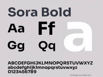 Sora Bold Version 1.002图片样张