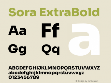 Sora ExtraBold Version 1.002 Font Sample