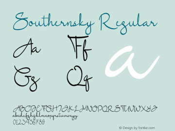 Southernsky Version 1.00;June 4, 2020;FontCreator 12.0.0.2565 64-bit Font Sample