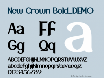 New Crown Bold_DEMO Version 1.00;June 8, 2020;FontCreator 12.0.0.2525 64-bit图片样张