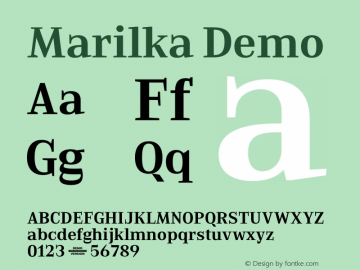 Marilka Demo Version 1.000;PS 001.000;hotconv 1.0.88;makeotf.lib2.5.64775 Font Sample