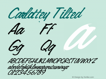 Carlottey Tilted Version 1.00;June 20, 2020;FontCreator 12.0.0.2563 64-bit Font Sample