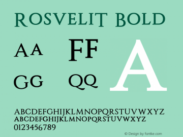 RosveliT Bold Version 1.00;June 29, 2020;FontCreator 12.0.0.2565 64-bit Font Sample