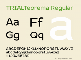 TRIALTeorema Version 1.000 Font Sample