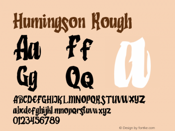 Humingson Rough Version 1.00;July 16, 2020;FontCreator 12.0.0.2563 64-bit图片样张