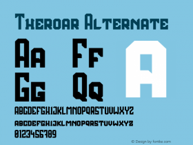 Theroar Alternate Version 1.008;Fontself Maker 3.5.1 Font Sample