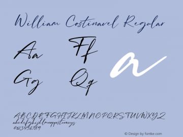 William Costinavel Version 1.00;August 3, 2020;FontCreator 11.5.0.2426 32-bit Font Sample