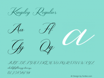 Kingsley Version 1.00;August 15, 2020;FontCreator 11.5.0.2422 64-bit Font Sample