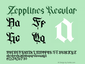 Zepplines Version 1.00;August 21, 2020;FontCreator 12.0.0.2563 64-bit Font Sample