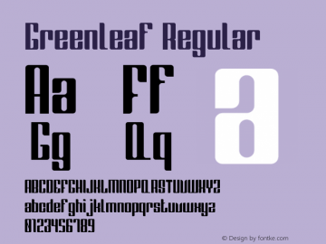 Greenleaf Version 1.00;August 21, 2020;FontCreator 12.0.0.2525 64-bit图片样张