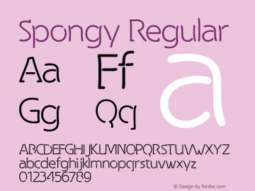 Spongy-Regular Version 3.100 Font Sample