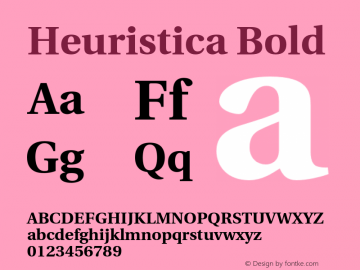 Heuristica Bold Version 0.1 Font Sample