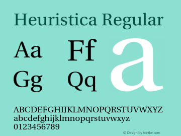 Heuristica Regular Version 0.1 Font Sample