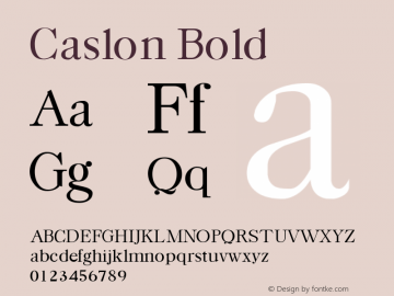 Caslon Bold Version 001.000 Font Sample