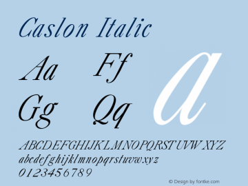 Caslon Italic Version 001.000图片样张