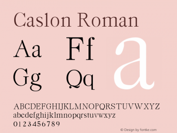 Caslon Roman Version 001.000 Font Sample