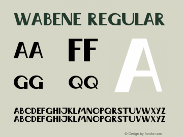 Wabene Regular 1. Font Sample