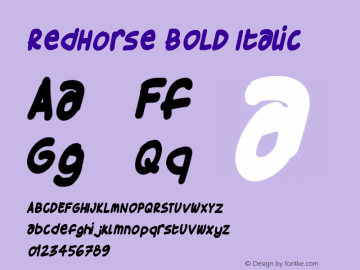 RedHorse BOLD Italic Macromedia Fontographer 4.1 6/12/98图片样张