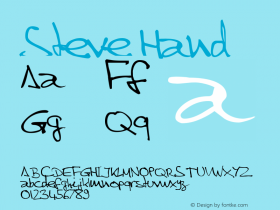 SteveHand Version 1.0 Sat Mar 15 12:17 Font Sample