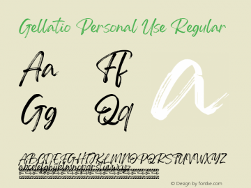 Gellatio Personal Use Version 1.00;August 22, 2020;FontCreator 12.0.0.2567 64-bit图片样张