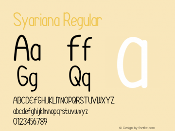 Syariana Version 1.00;August 26, 2020;FontCreator 12.0.0.2525 64-bit Font Sample