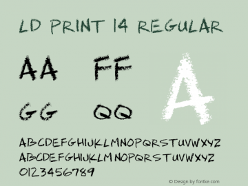 LD Print 14 Regular 31/01/01 Font Sample