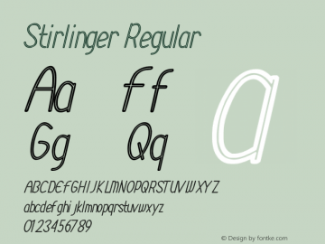 Stirlinger Version 1.00;August 26, 2020;FontCreator 12.0.0.2525 64-bit图片样张