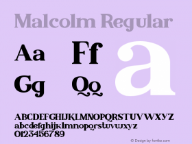 Malcolm Version 1.00;August 28, 2020;FontCreator 12.0.0.2563 64-bit Font Sample