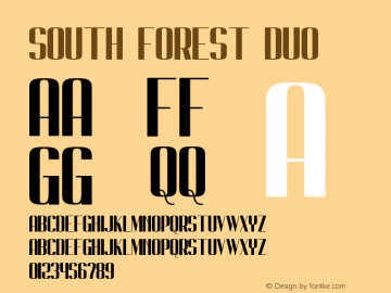 South Forest Duo Version 1.00;August 29, 2020;FontCreator 12.0.0.2563 64-bit图片样张