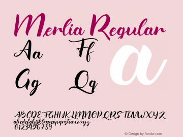Merlia Version 1.00;September 7, 2020;FontCreator 12.0.0.2525 64-bit Font Sample