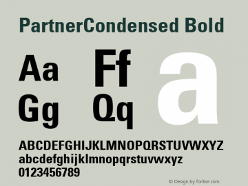 PartnerCondensed Bold DA TrueType 10/19/98图片样张