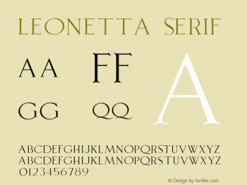 Leonetta Serif Version 1.000;PS 001.000;hotconv 1.0.88;makeotf.lib2.5.64775 Font Sample