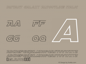 Distant Galaxy AltOutline Italic Macromedia Fontographer 4.1 1/30/99图片样张