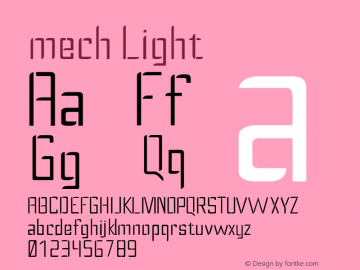 mech Light Version 1.000;PS 001.000;hotconv 1.0.88;makeotf.lib2.5.64775图片样张