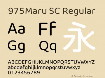 975Maru SC Version 2.001;August 30, 2020;FontCreator 13.0.0.2613 64-bit Font Sample