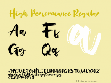 High Performance Version 1.00;September 25, 2019;FontCreator 12.0.0.2535 64-bit Font Sample