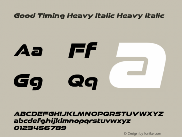 Good Timing Heavy Italic Version 1.00图片样张