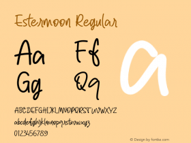 Estermoon Version 1.00;July 13, 2020;FontCreator 12.0.0.2545 64-bit Font Sample