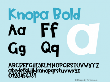 Knopa Bold Version 1.000;PS 001.000;hotconv 1.0.88;makeotf.lib2.5.64775 Font Sample