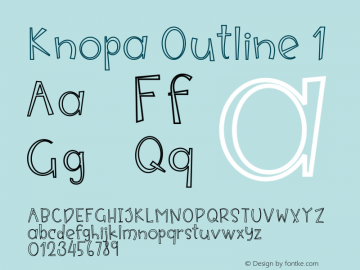 Knopa Outline 1 Version 1.000 Font Sample