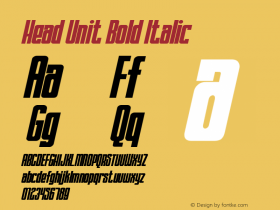 Head Unit Bold Italic Version 1.00;April 25, 2020;FontCreator 12.0.0.2555 64-bit图片样张