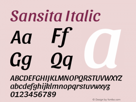 Sansita Italic Version 1.006图片样张