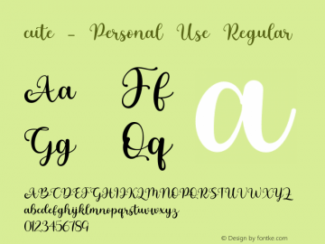 cute - Personal Use Version 1.00;August 18, 2020;FontCreator 12.0.0.2567 64-bit图片样张
