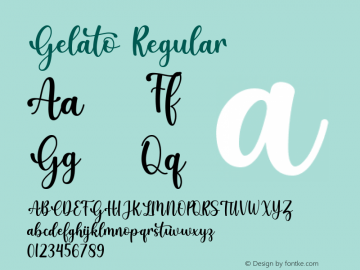 Gelato Version 1.001;Fontself Maker 3.5.1 Font Sample