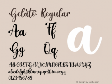 Gelato Version 1.001;Fontself Maker 3.5.1 Font Sample