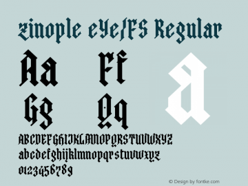 zinople eYe/FS Regular Version 1.0 Font Sample