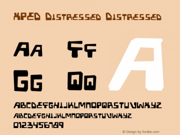 XPED Distressed Distressed 1 Font Sample