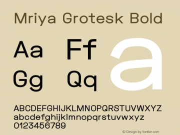 Mriya Grotesk Bold Version 1.100;PS 001.100;hotconv 1.0.88;makeotf.lib2.5.64775图片样张