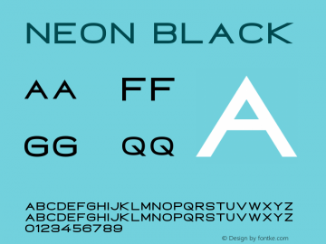 Neon Black Version 1.000;PS 001.000;hotconv 1.0.88;makeotf.lib2.5.64775 Font Sample