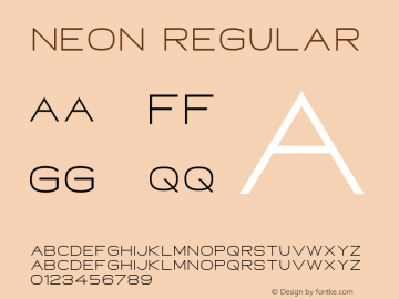 Neon Regular Version 1.000;PS 001.000;hotconv 1.0.88;makeotf.lib2.5.64775 Font Sample